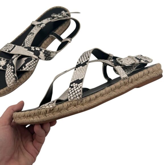 Marc Fisher Gray Snakeskin leather Espadrille Sandals size 11 - Picture 4 of 7